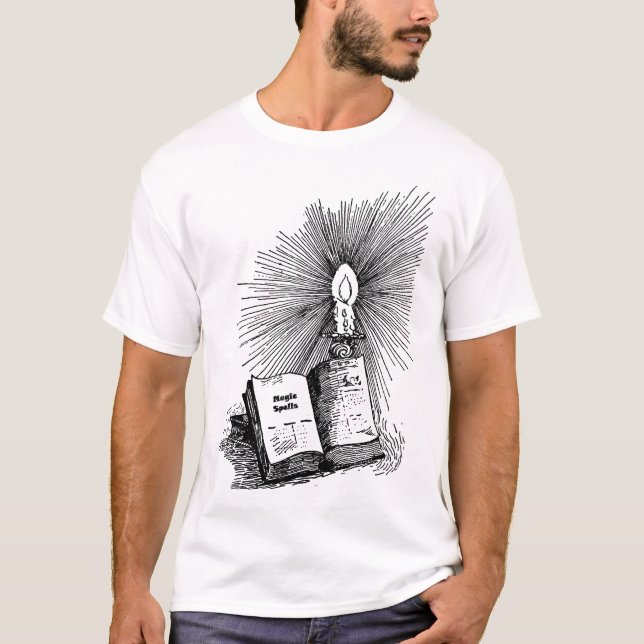 Camiseta Magic Spells Book Candle Witchcraft (Anverso)