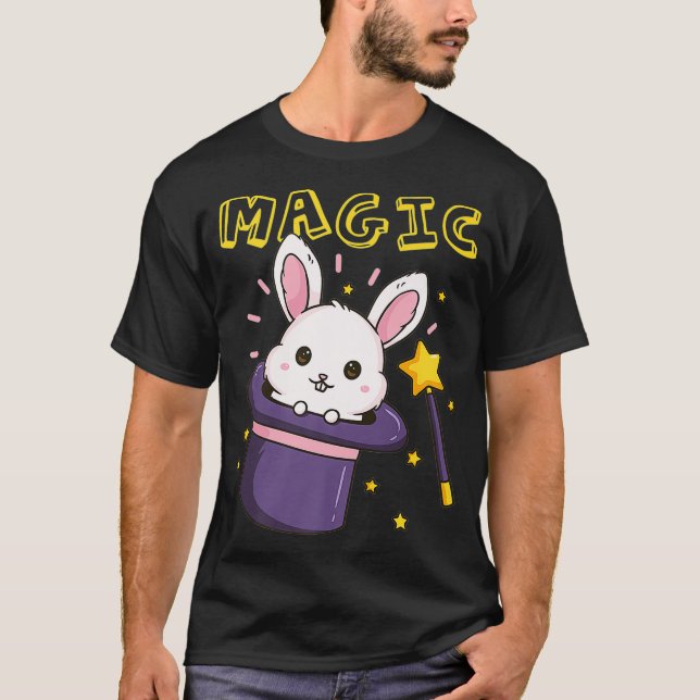 Camiseta Magic Wand Magician Rabbit Gorra Premium (Anverso)