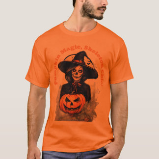 Camiseta Mágica calabaza, Moda de esqueleto - Bruja de Hall