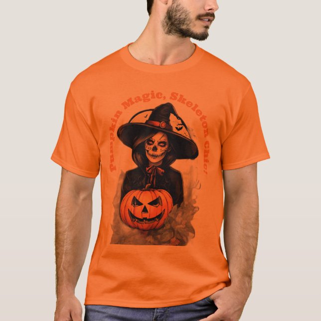 Camiseta Mágica calabaza, Moda de esqueleto - Bruja de Hall (Anverso)