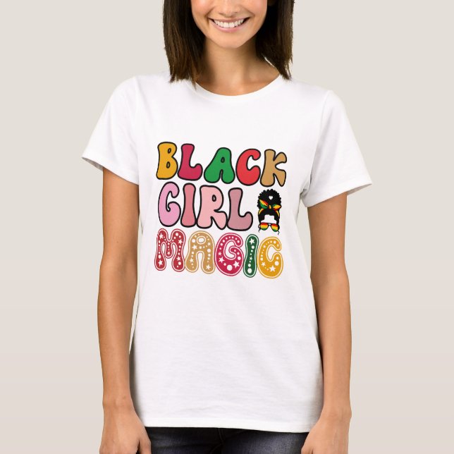 Camiseta Mágica Chica Negro - Historia negra (Anverso)