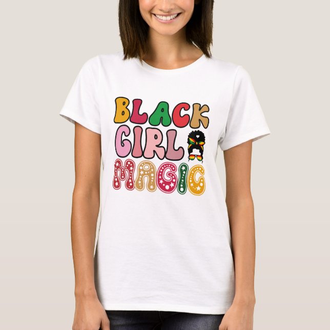 Camiseta Mágica Chica Negro - Historia negra (Anverso)
