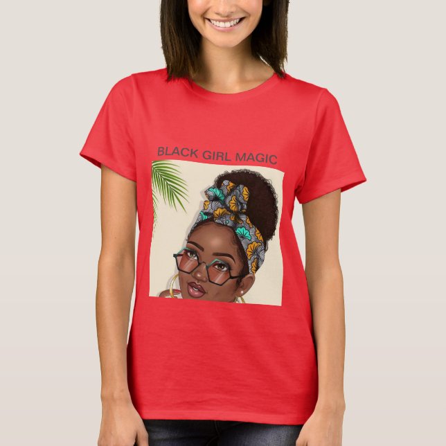 Camiseta mágica de Chica negro (Anverso)
