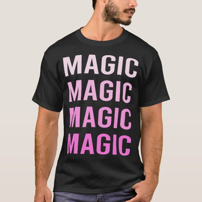 Camiseta Mágica de texto rosa (Anverso)