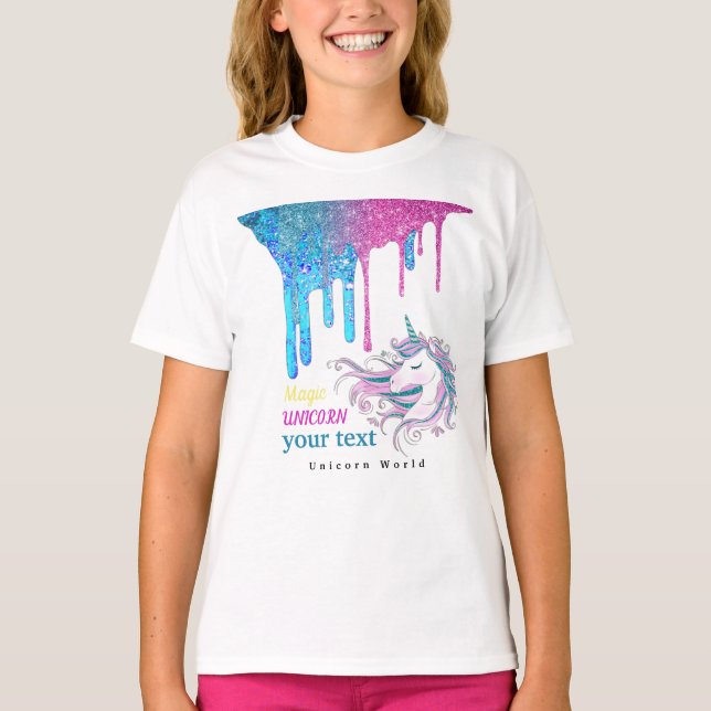 camiseta mágica de unicornio purpurina (Anverso)
