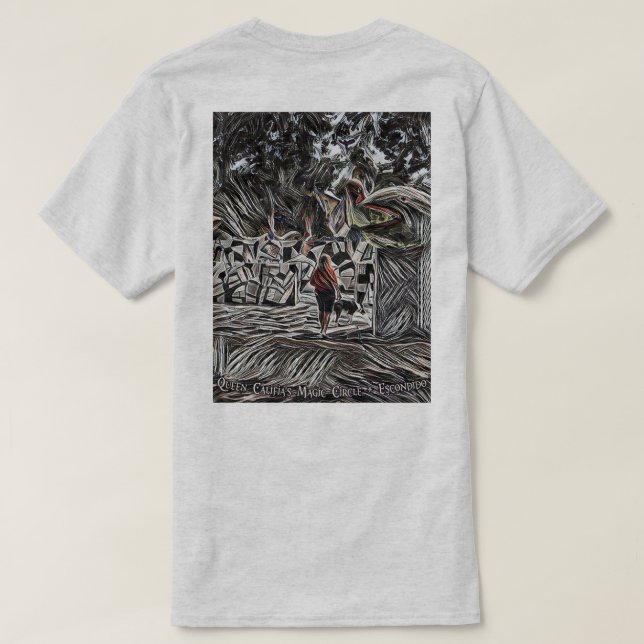 Camiseta mágica del círculo de la reina Califia (Reverso del diseño)