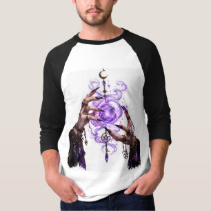 Camiseta mágica púrpura de manos de bruja gótica