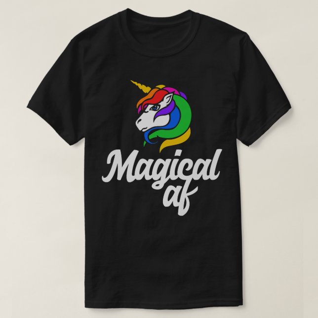 Camiseta Magical AF  Magic unicorn retro rainbow tee s  (Diseño del anverso)
