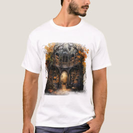 Camiseta Magical Autumn Book House Halloween Illustration