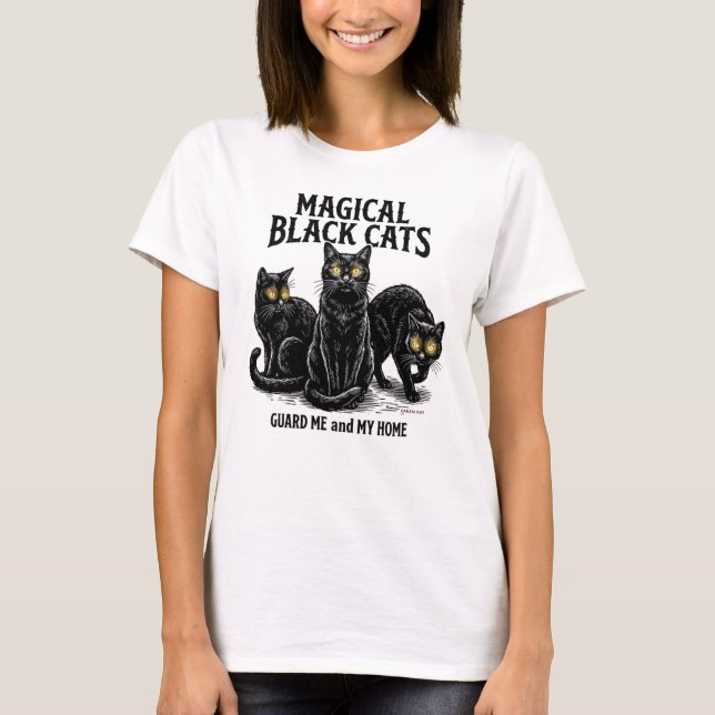 Camiseta Magical Black Cats (Anverso)