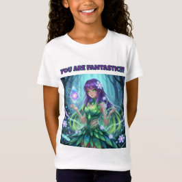Camiseta Magical Cyber Forest Fairy Girl T-Shirt for Kids