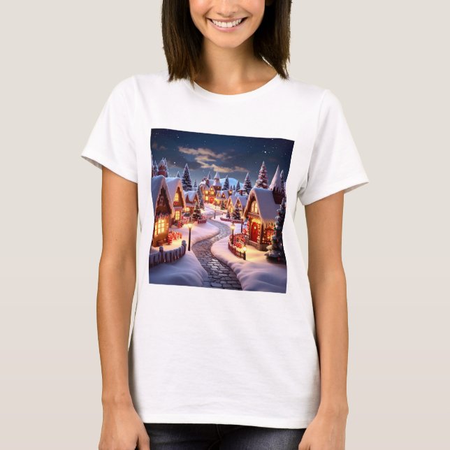Camiseta Magical Gingerbread Village at Night  (Anverso)