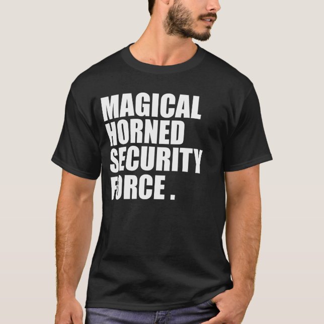 Camiseta Magical Horned Security Force Funny Halloween (Anverso)
