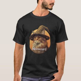 Camiseta Magical Meowzard Enchanting Cat Wizard Illustratio