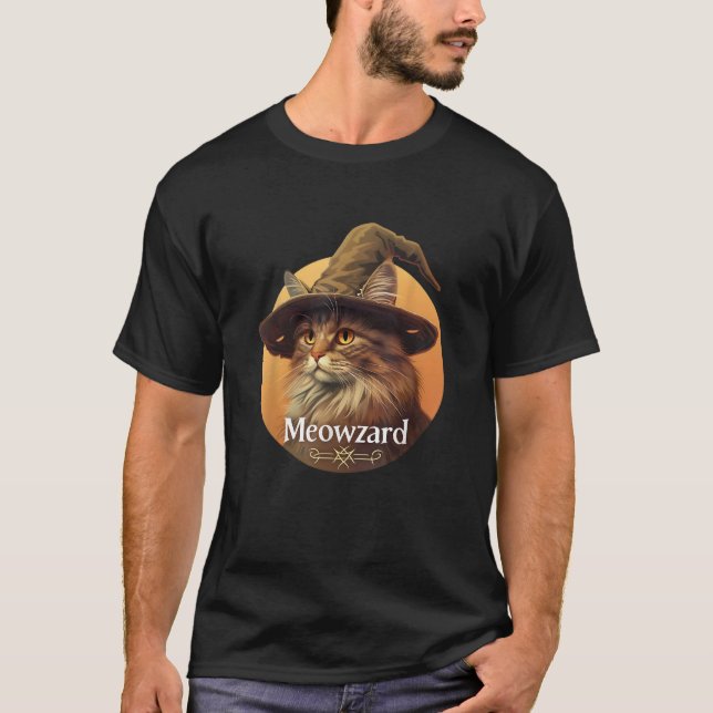 Camiseta Magical Meowzard Enchanting Cat Wizard Illustratio (Anverso)