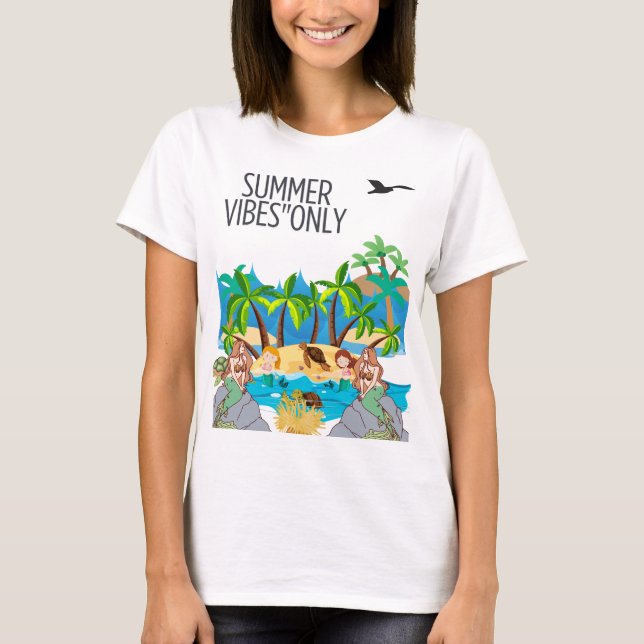 Camiseta Magical Mermaid Beach Scene with Tropical Vibes (Anverso)
