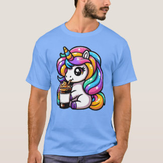 Camiseta Magical Mocha Unicornhe Colorido Caf Delight vinta