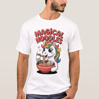 Camiseta Magical Noodles Unicorn Ramen Lover Kawaii