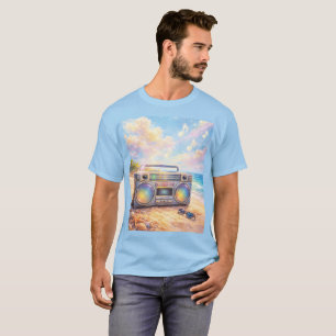 Camiseta Magical Retro Boombox Playing Music On Beach