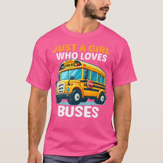 Camiseta Magical School Bus For Kids Just A Girl Who Loves  (Anverso)