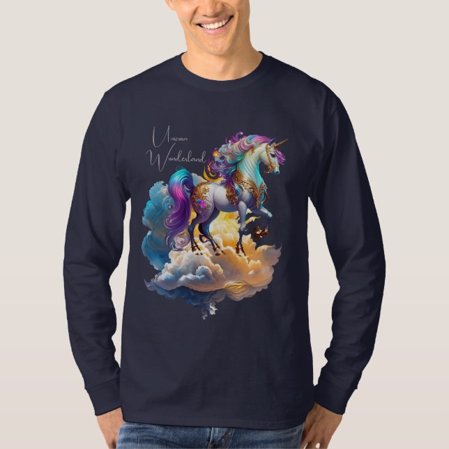 Camiseta Magical Unicorn Fantasy clouds romance birthday  (Anverso)