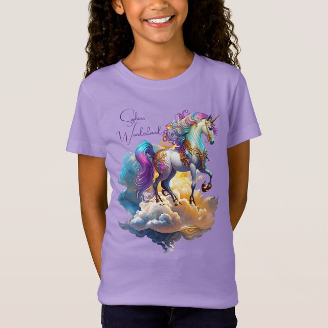 Camiseta Magical Unicornio Fantasy nubes romance cumpleaños (Anverso)