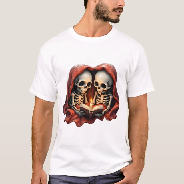 Camiseta Magical winter moments, two skeletons (Anverso)