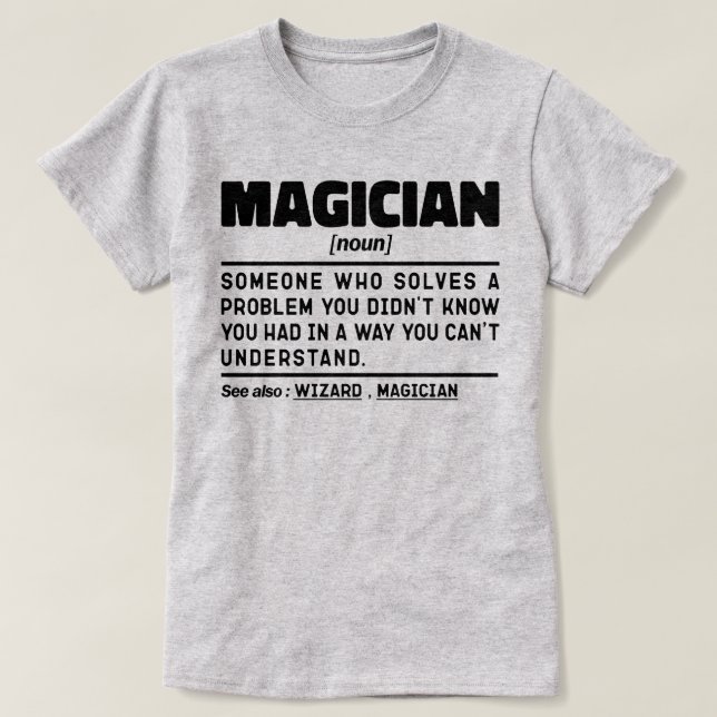 Camiseta Magician Noun Definition Magic Lover Specialist (Diseño del anverso)