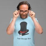 Camiseta Magicians Hat and Magic Wand Personalized<br><div class="desc">Add a name or a custom message to create a personalized gift that's perfect for magicians of any age. This graphic tee has a realistic style illustration of a magician's hat in black and red and a magic wand in black and white with a name below the graphic.</div>