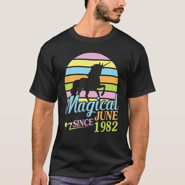 Camiseta Magico desde junio de 1982 Feliz cumpleaños Unicor (Anverso)
