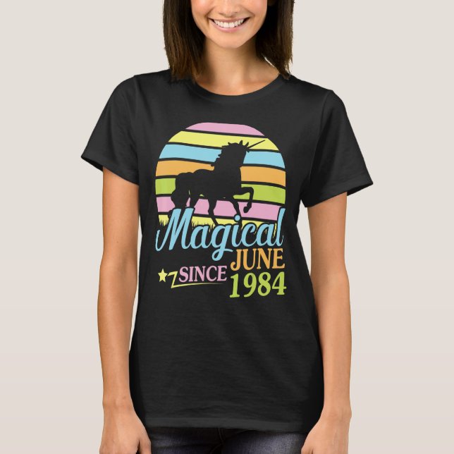 Camiseta Magico desde junio de 1984 Feliz cumpleaños Unicor (Anverso)