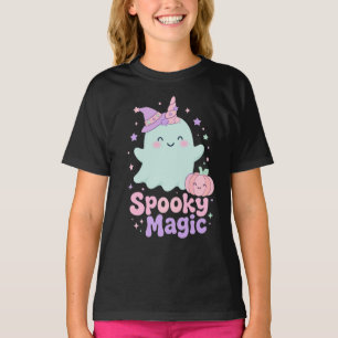 Camiseta Mágico Unicornio Fantasma Bruja Calabaza Estrellas