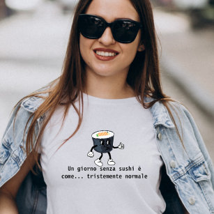 Camiseta Maglietta con stampa sushi 