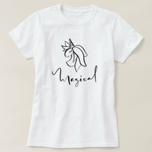 Camiseta magnética de caligrafía de unicornio
