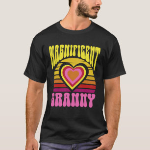 Camiseta Magnífica abuela Cute Corazones de Amanecer Día de