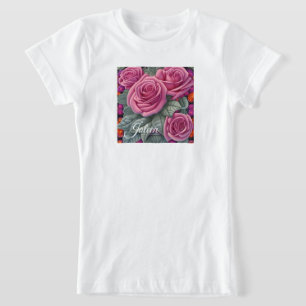 Camiseta Magnífica impresión rosa rosada del pastel victori
