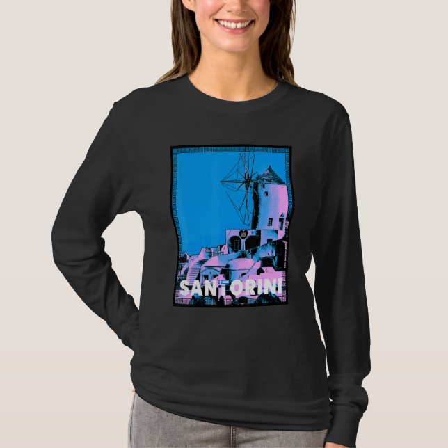 Camiseta Magnífica isla griega del mar Egeo de Santorín (Anverso)