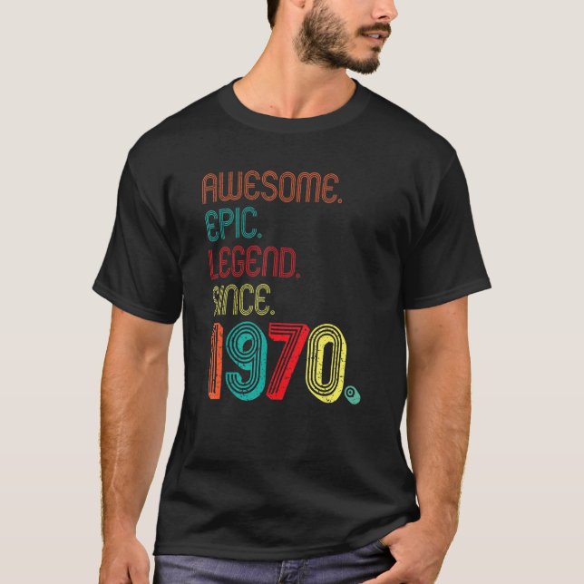 Camiseta Magnífica leyenda épica desde 1970 52 años de edad (Anverso)