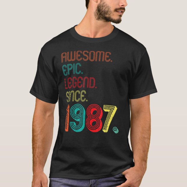 Camiseta Magnífica leyenda épica desde 1987 35 años de edad (Anverso)