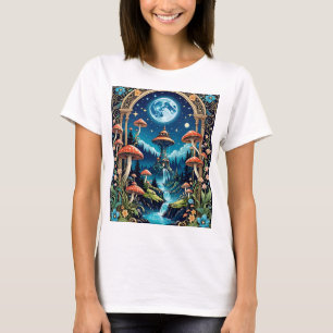 Camiseta Magnífica Mushroom Fantasy Moonlit Forest T-Shirt