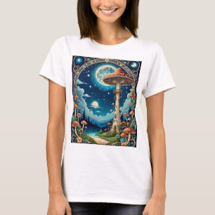 Camiseta Magnífica Mushroom Fantasy Moonlit Forest T-Shirt