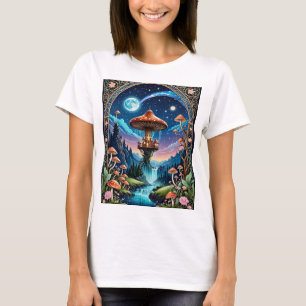 Camiseta Magnífica Mushroom Fantasy Moonlit Forest T-Shirt