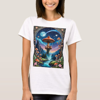 Camiseta Magnífica Mushroom Fantasy Moonlit Forest T-Shirt