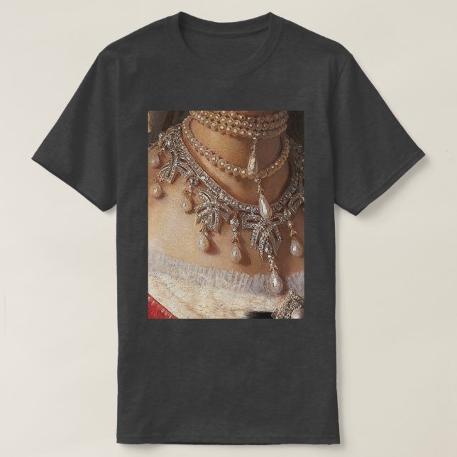 Camiseta Magnífica pintura renacentista de una Perla de Bej (Diseño del anverso)