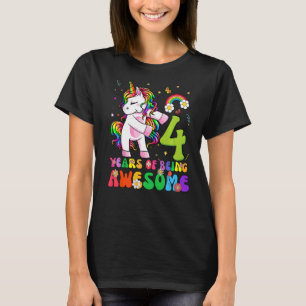 Camiseta Magnífica princesa Unicornio Cumpleaños Chica de 4
