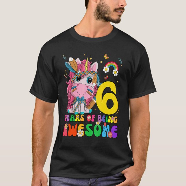 Camiseta Magnífica princesa Unicornio cumpleaños Chica de 6 (Anverso)