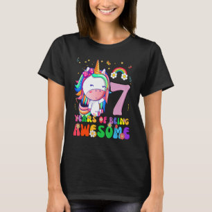 Camiseta Magnífica princesa Unicornio Cumpleaños Chica de 7