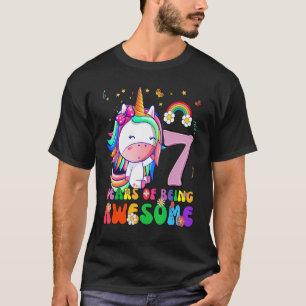 Camiseta Magnífica princesa Unicornio Cumpleaños Chica de 7