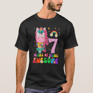 Camiseta Magnífica princesa Unicornio Cumpleaños Chica de 7