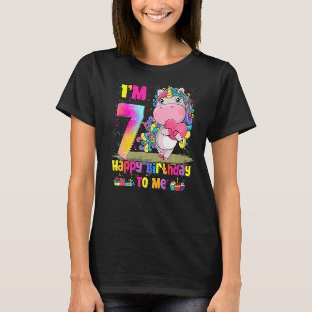Camiseta Magnífica princesa Unicornio Cumpleaños Chica de 7 (Anverso)